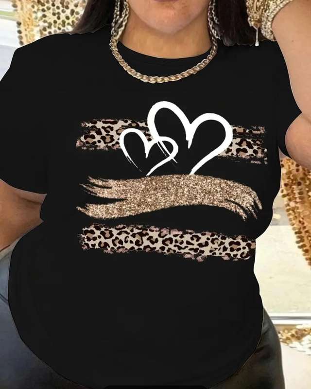 Black printed Top: Med
