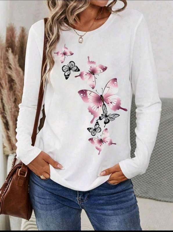 White Long sleeve  Top: Large