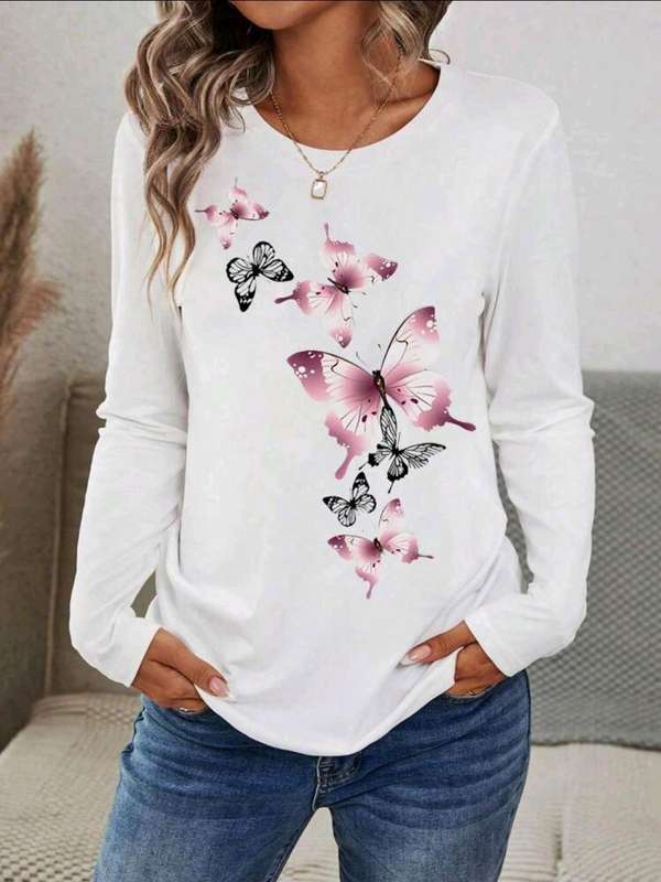 White Long sleeve  Top: Large