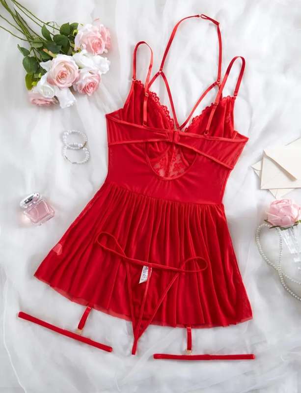 Red Baby doll Lingerie: 4XL