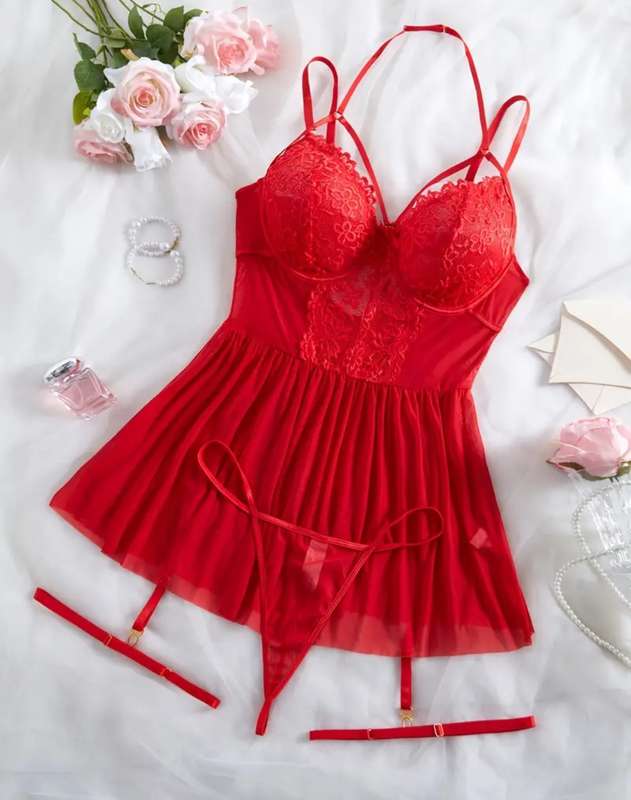 Red Baby doll Lingerie: 4XL