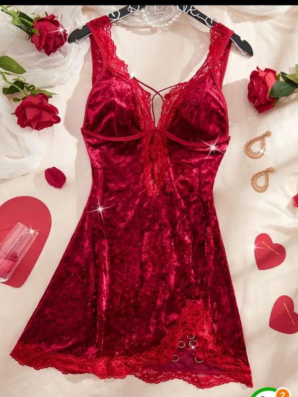 Red Baby doll Lingerie: XL