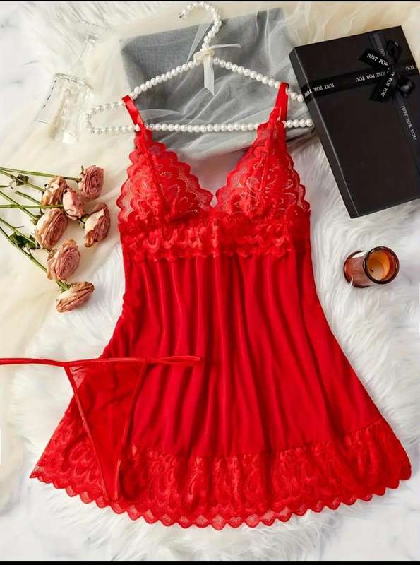 Red Baby doll Lingerie: 3XL