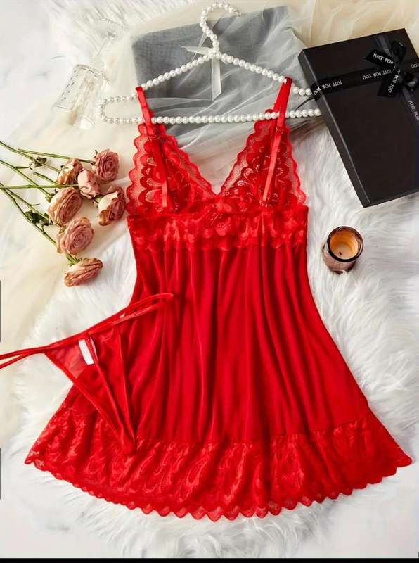Red Baby doll Lingerie: 3XL