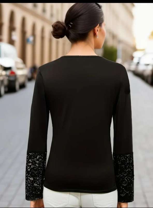Black  Long sleeve top: Med