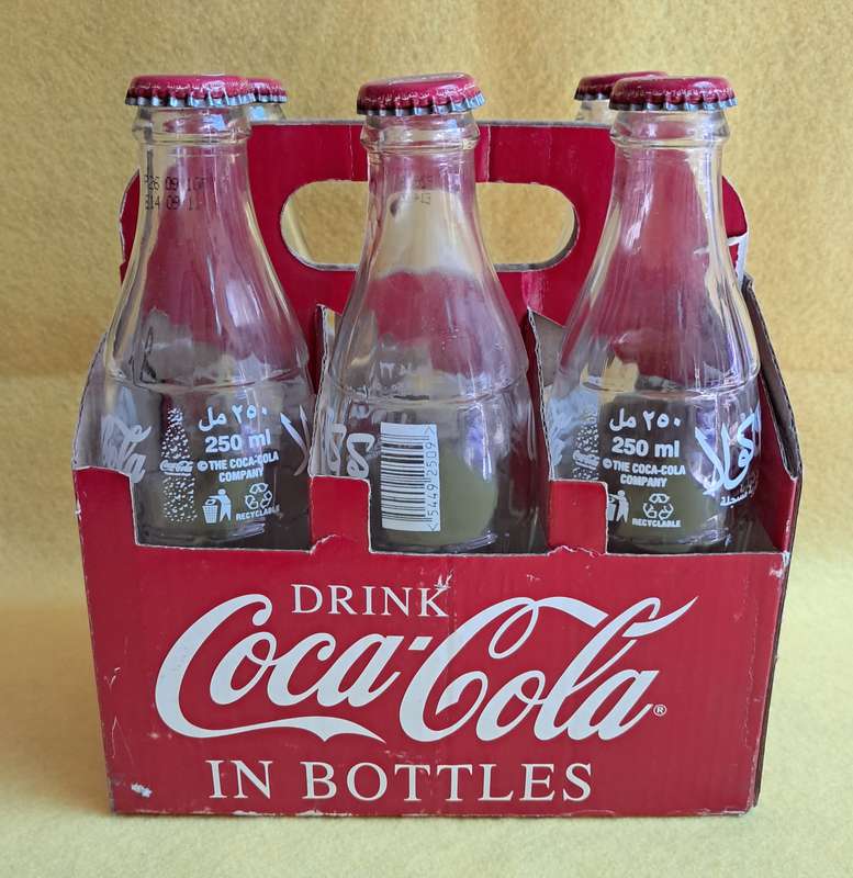Coca Cola Glass bottles in carton coke box