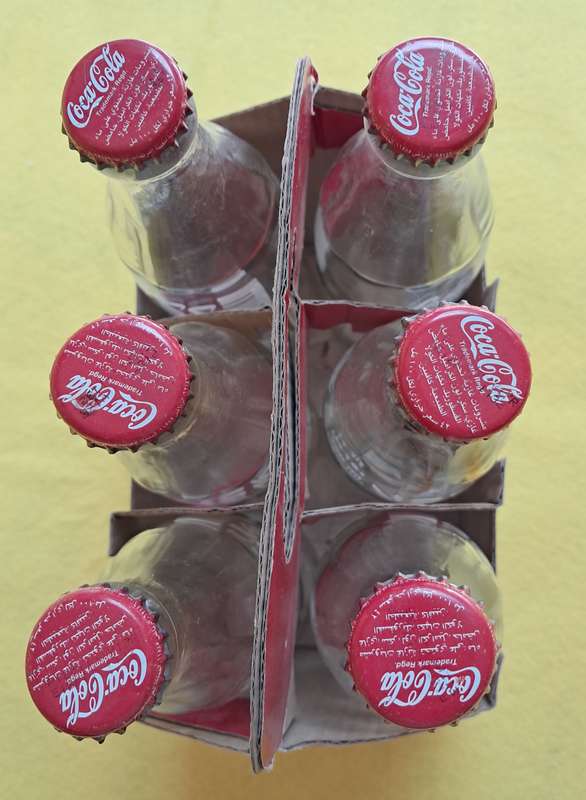 Coca Cola Glass bottles in carton coke box