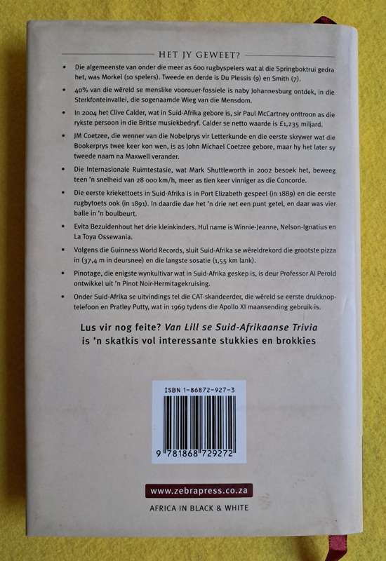 Van Lill se Suid-Afrikaanse Trivia - Dawid van Lill