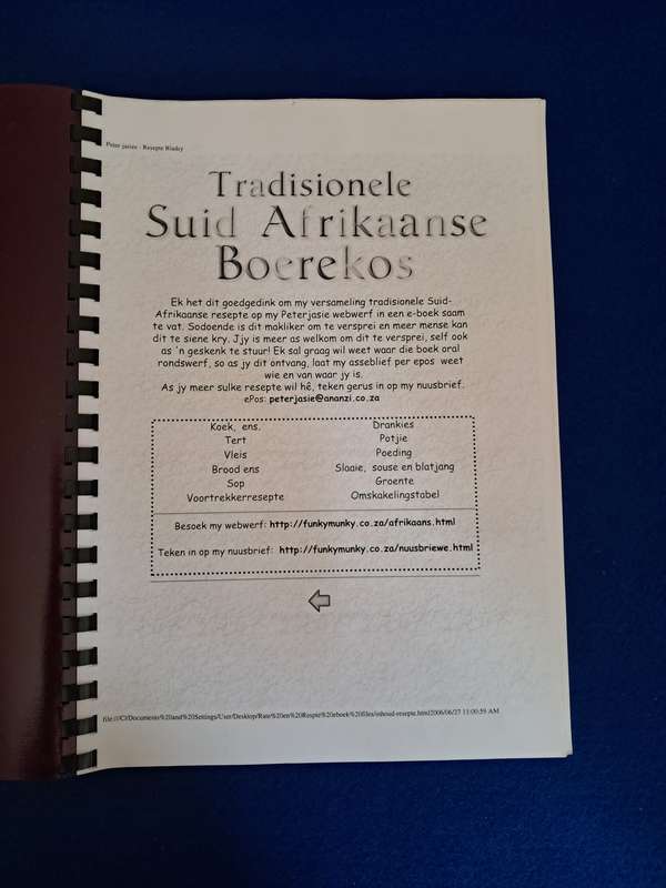 Tradisionele Suid - Afrikaanse Boerekos