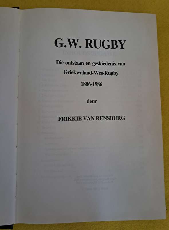 G W Rugby - Frikkie van Rensburg