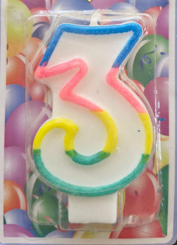 Birthday candle No 3