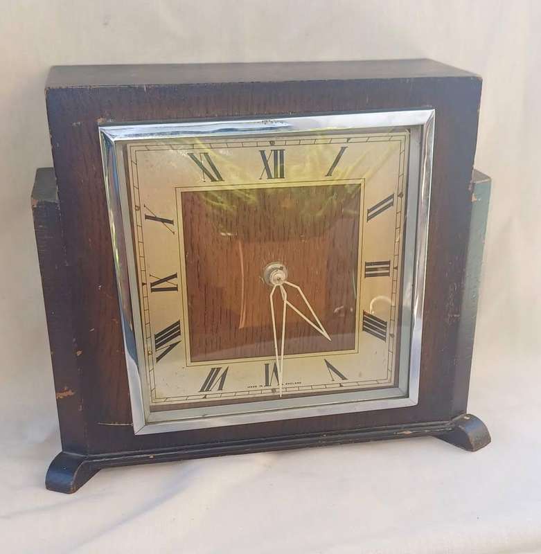 Vintage Wood Mantel Clock (NOT WORKING)