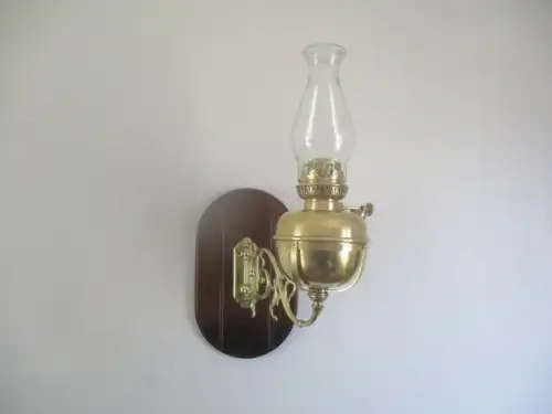 Antique Brass Veritas Collection Kerosene Swing Arm Wall Mounted Lamp Germany Early 1900's