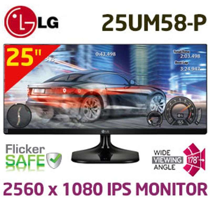 LG 25UM58-P 25" Ultra Wide FHD 2560 x 1080 IPS Monitor / sRGB Over 99% / On-Screen Control / Screen