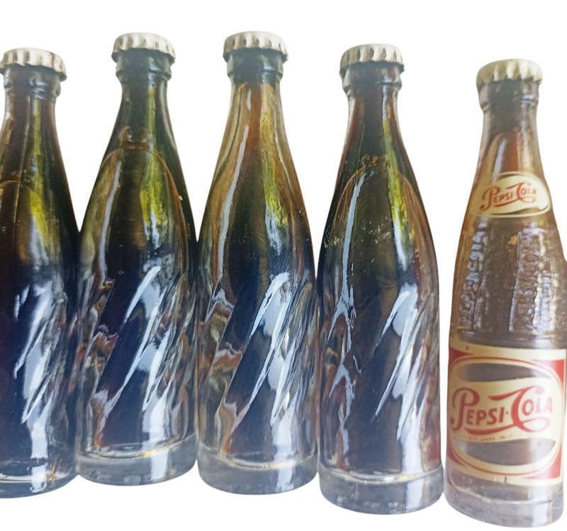 13 Vintage small collectable  Pepsi Cola Miniature Bottles sealed with caps