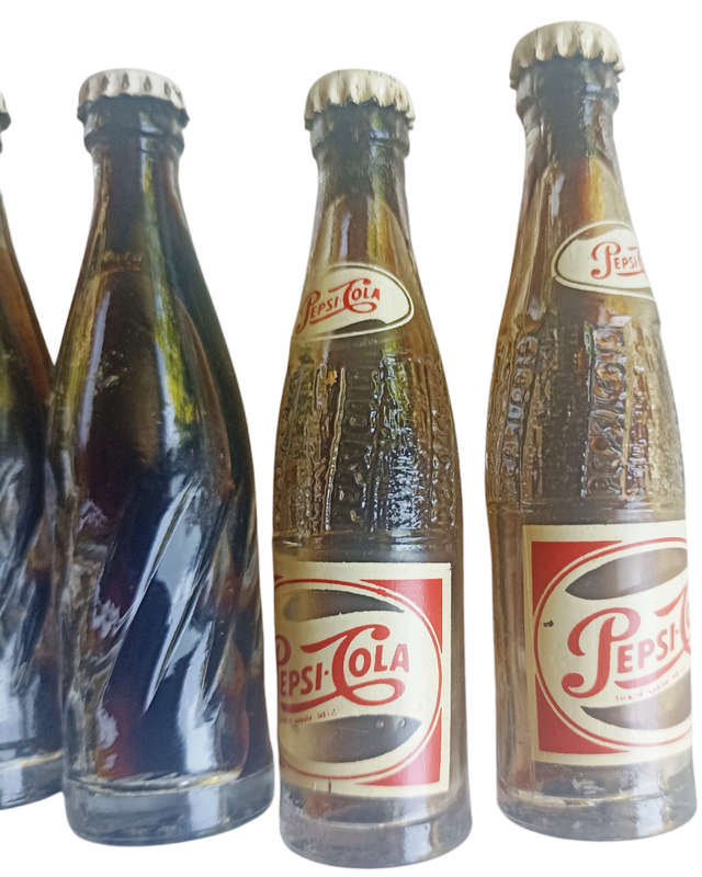 13 Vintage small collectable  Pepsi Cola Miniature Bottles sealed with caps