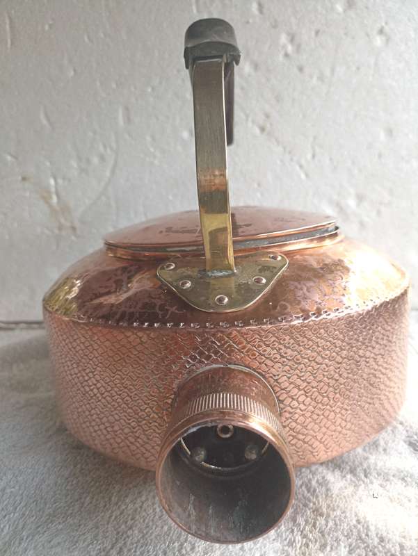 Nice vintage Art Deco style 220 v Swan Brand Bulpit Birmingham England Copper kettle