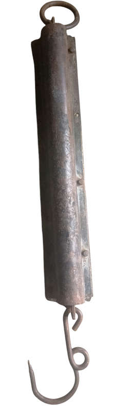 Big vintage 36 cm long Class II Salter`s Improved brass spring balance scale to weigh 60lb-Working