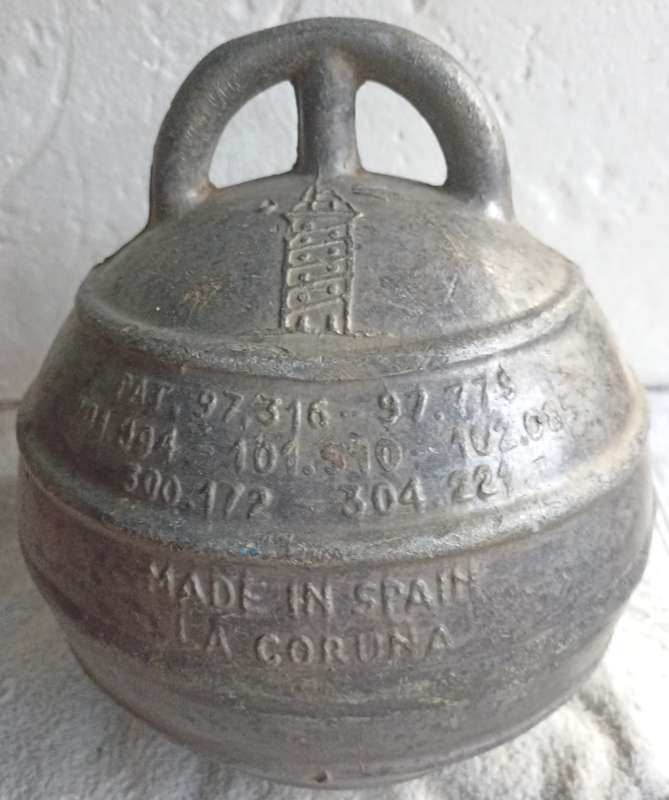 Vintage Aluminum Buoy from Coruna Spain-Engraved on it Spain/Tower of Hercules Lighthouse-Dia. 20 cm