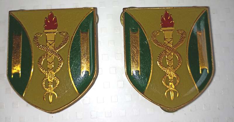 Pair of Emergency Services metal Flashes with pins in good condition