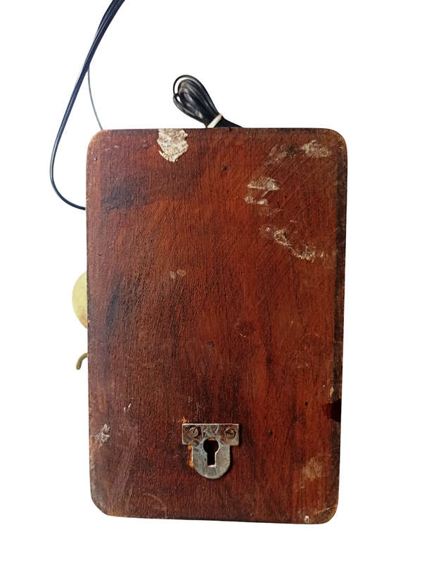 Antique Wall mounted wooden rotary dial Phone GCE Company Made in London England-rewired