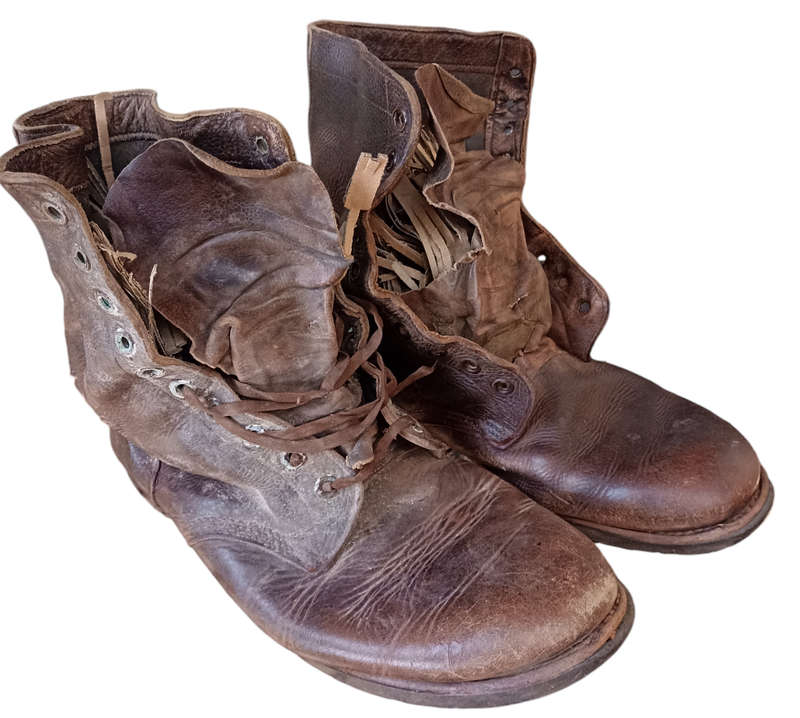 Old Army pair of Leather Boots-well used with lots of character
