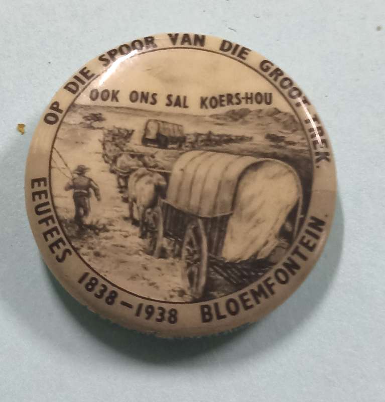 Groot Trek Commemoration 1838-1938 Pin- Dia. 25 cm