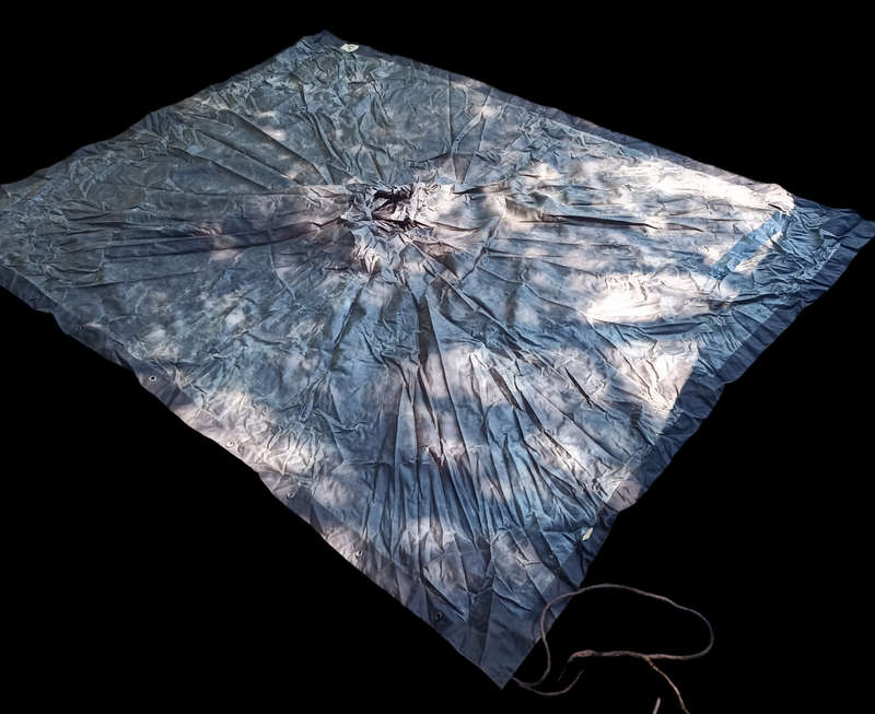 Old Army 1988 water proof Poncho Ground Sheet - 1.5 m x 2.10 m-with head cap in middle