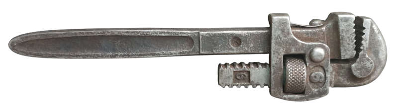 Vintage Small -stamped Steel 6 Pipe Wrench in good condition-L 15cm