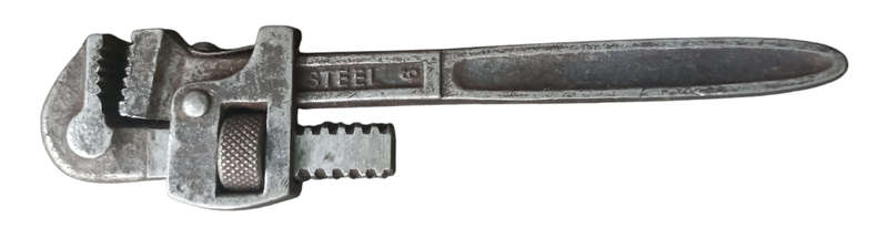 Vintage Small -stamped Steel 6 Pipe Wrench in good condition-L 15cm