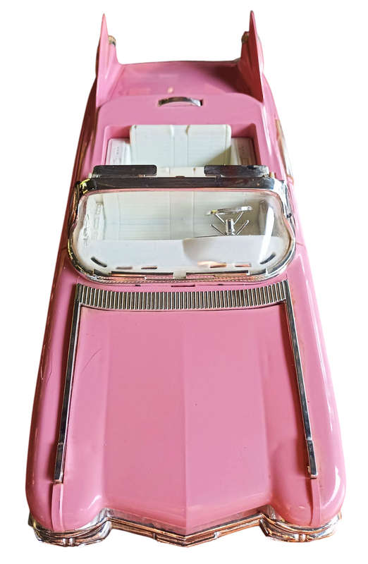 VINTAGE ELVIS PINK CADILLAC CAR- ELVIS  STYLE ALARM CLOCK -ALARM WITH LIGHTS/MUSIC- ALL WORKING