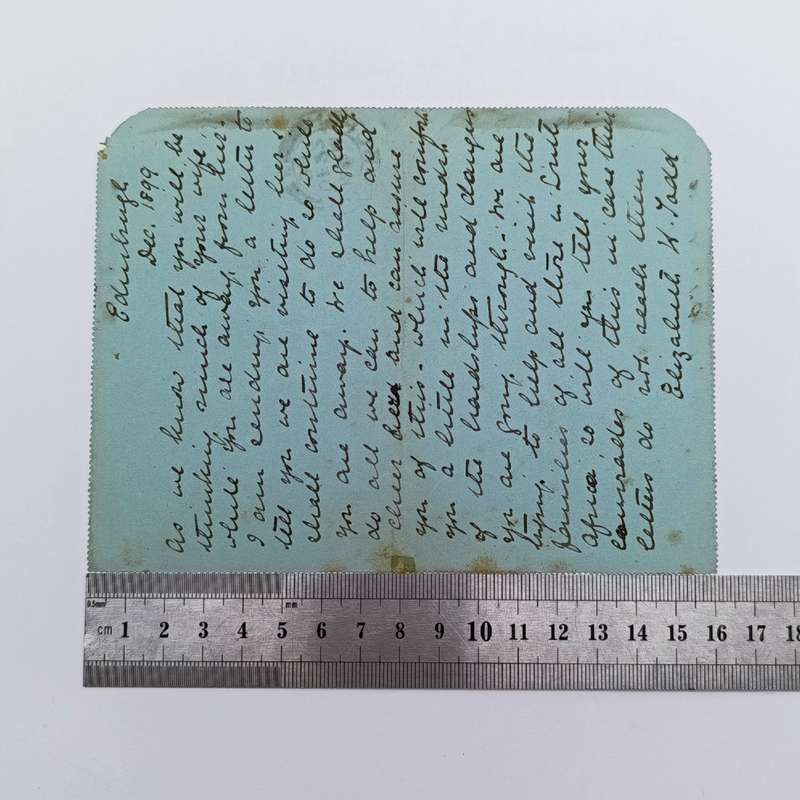 Boer War letter card from Edinburgh Scotland to Pretoria South Africa through Cape Town Durban