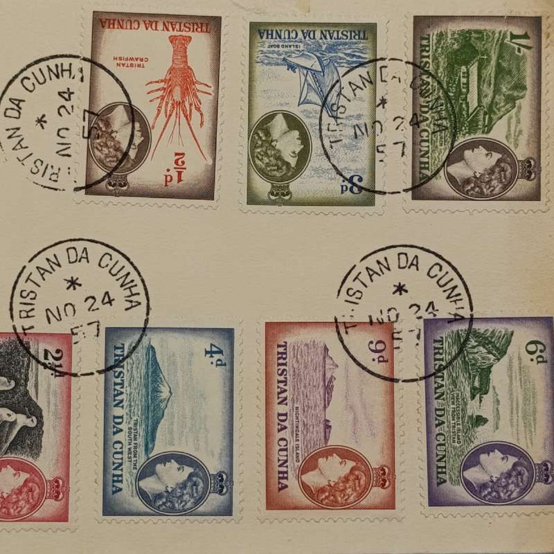Tristan da Cunha set with SG 14 to 24 cancelled 24 Nov 1957 - on cover