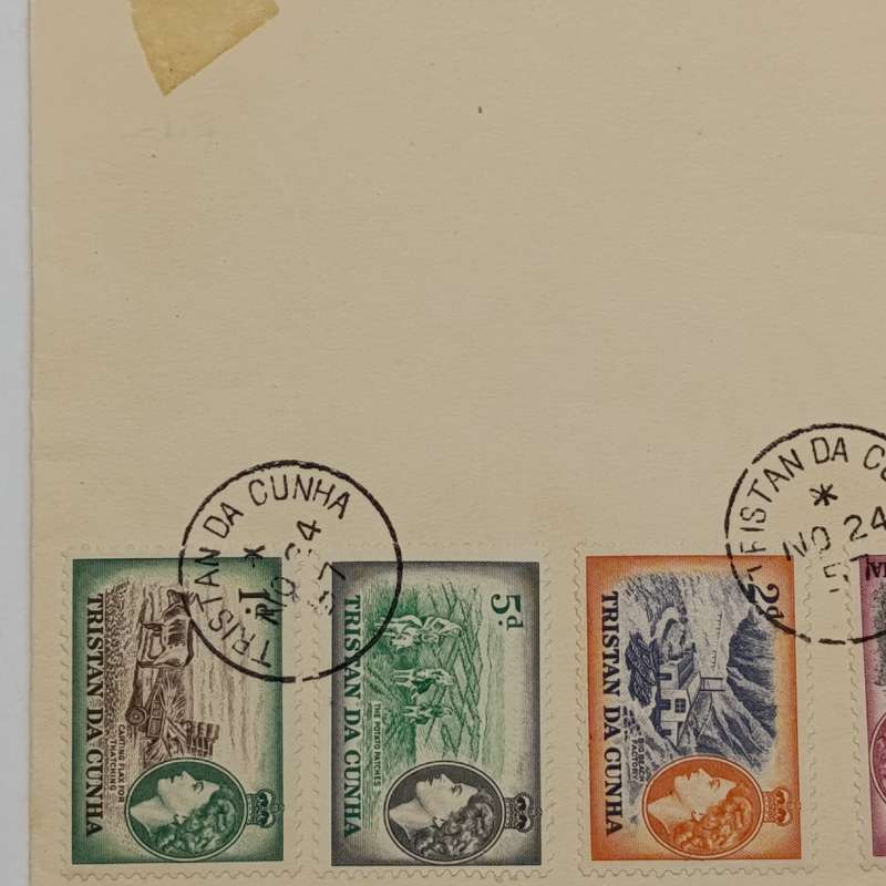 Tristan da Cunha set with SG 14 to 24 cancelled 24 Nov 1957 - on cover