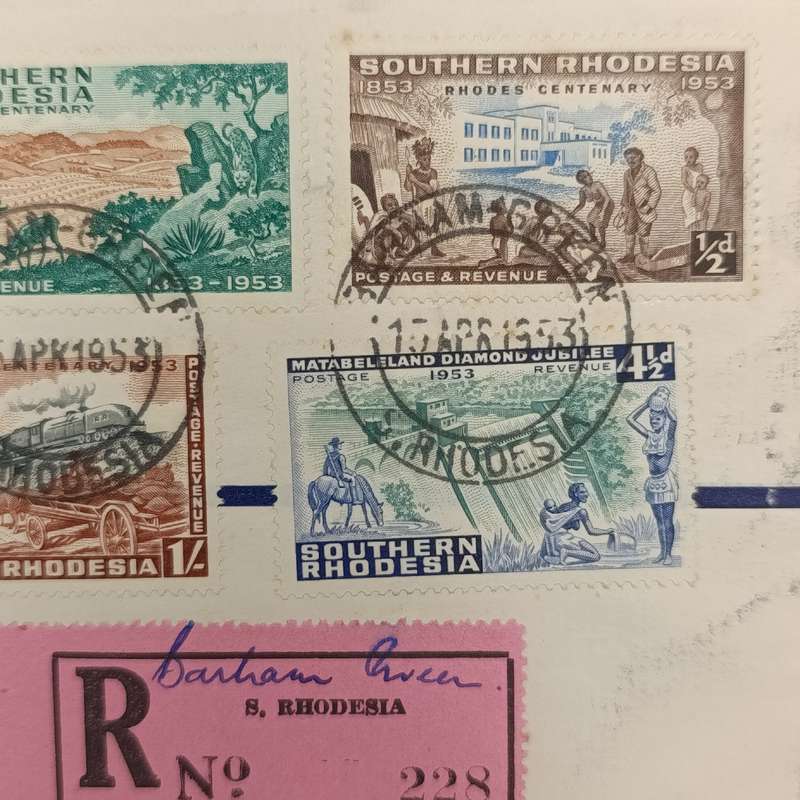Southern Rhodesia SACC 73- 77 on Rhodes Centenary FDC