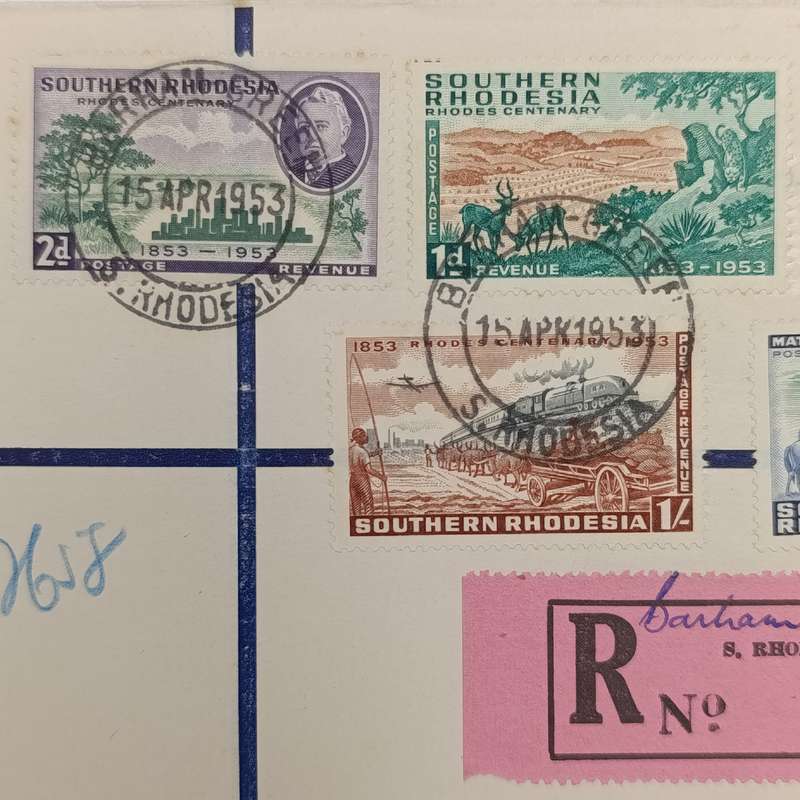 Southern Rhodesia SACC 73- 77 on Rhodes Centenary FDC