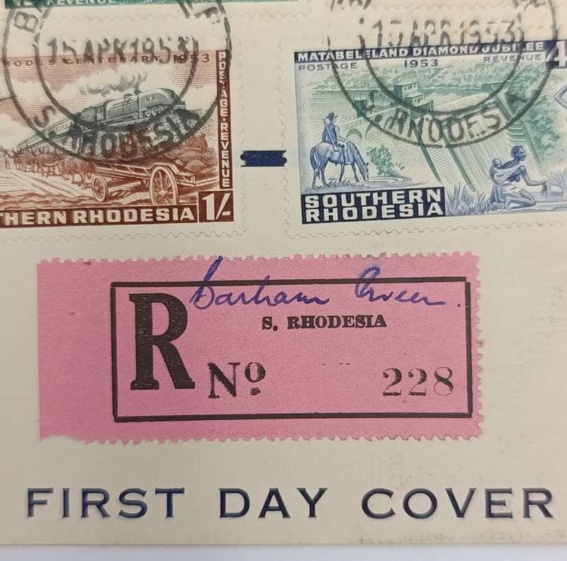 Southern Rhodesia SACC 73- 77 on Rhodes Centenary FDC