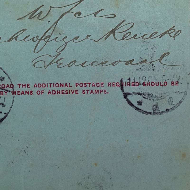 Letter card from Schweizen Reneke (Transvaal) to Hamburg Germany 16 Nov 1905 with 1d Transvaal stamp