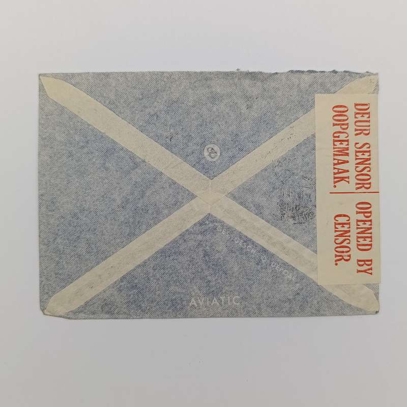 Airmail letter from Zurich Switzerland to Johannesburg South Africa - with censor sticker