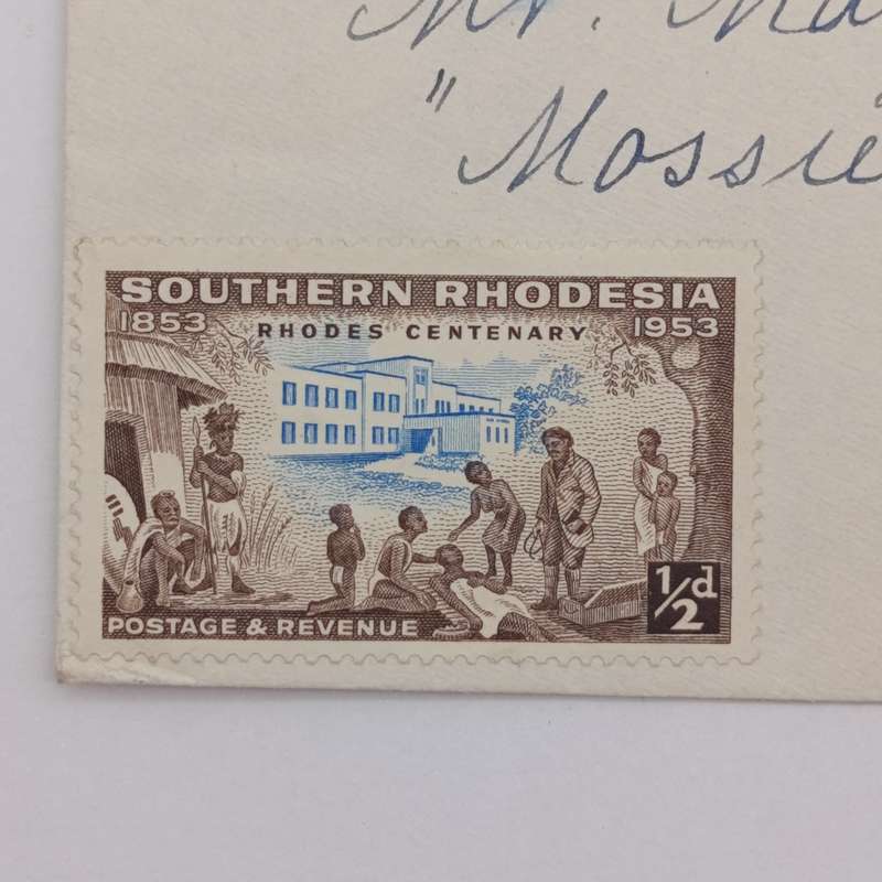 Postal History Salisbury Southern Rhodesia to Hobhouse, Free State with 3 Southern Rhodesia stamps