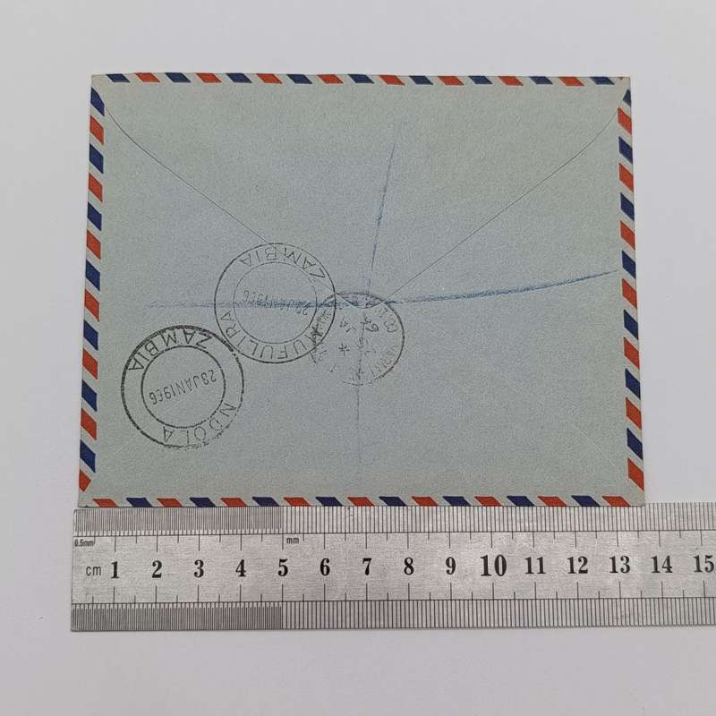 Postal History Registered airmail cover Canada to Zambia 1966 backstamped Mufulira & Ndala