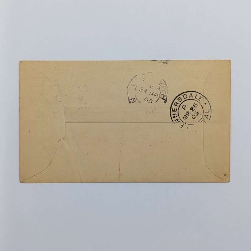 Postal History Cover Ladysmith Natal to Emmersdal Natal on Transvaal pre-printed envelope