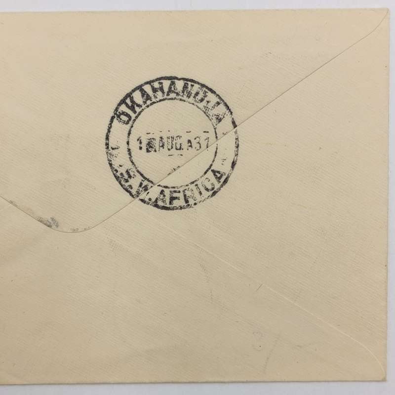 Air Mail cover First flight Windhoek to Okahandja 1 August 1931 with SACC 99 stamp