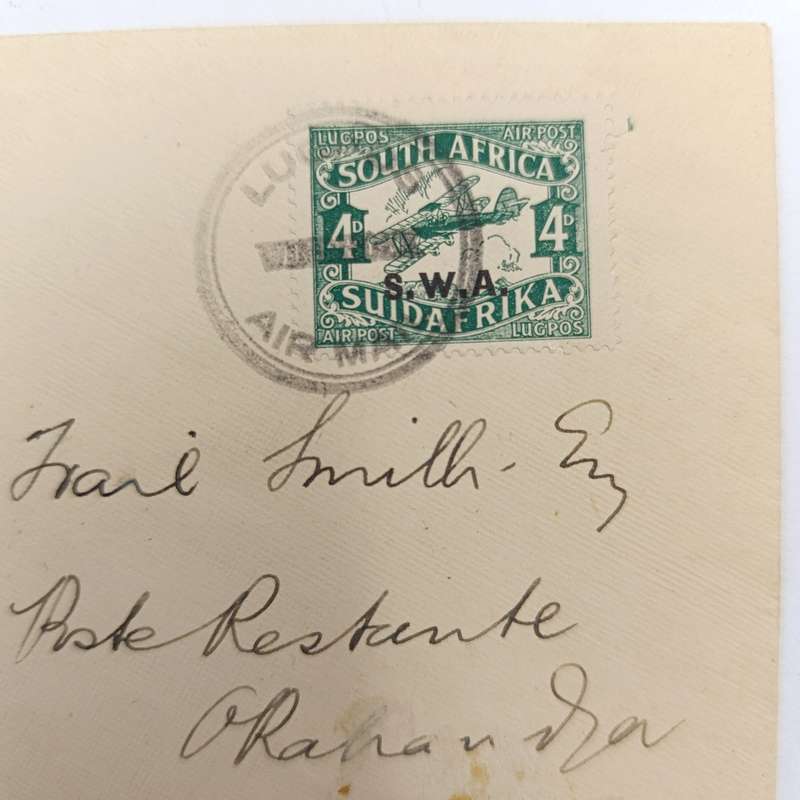 Air Mail cover First flight Windhoek to Okahandja 1 August 1931 with SACC 99 stamp