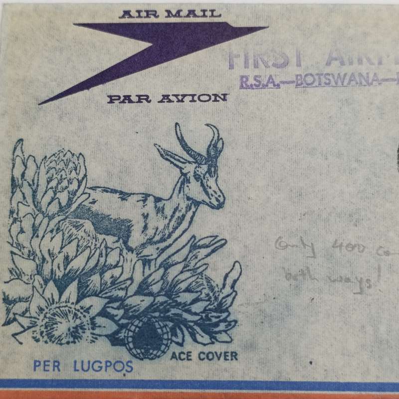 First Air Mail cover between RSA - Botswana 1 November 1966 with SACC 240 and Johannesburg