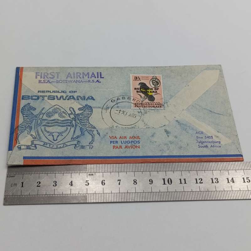 First Air Mail cover between RSA - Botswana 1 November 1966 with SACC 240 and Johannesburg