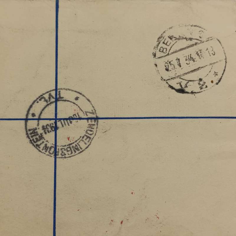 Registered Air Mail cover from Zendelingsfontein South Africa via Klerksdorp and Berlin to Northeim
