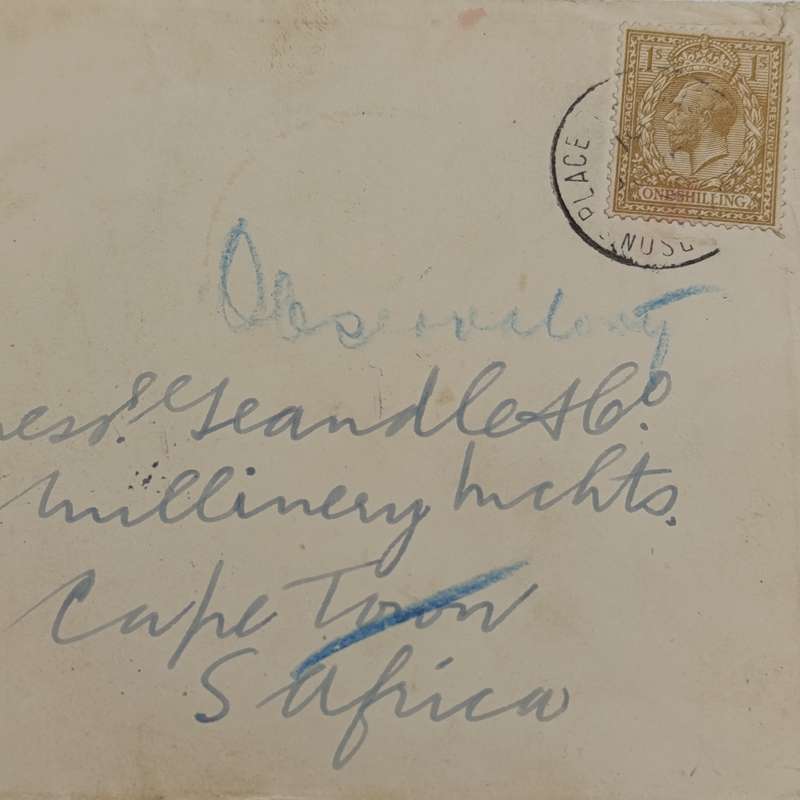 Imperial Airways First Air Mail cover from England to South Africa with British one Shilling stamp