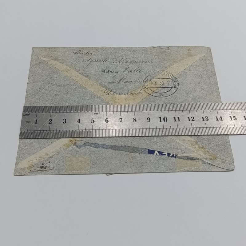 Airmail cover Beder Denmark stamps cancelled 8-8-38 - Bern Germany 9-8-38 arrival cancellation