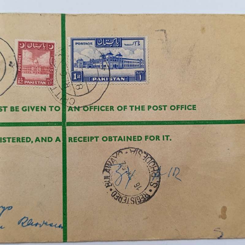 Registered airmail cover from Chittagong Pakistan toBulawayo Southern Rhodesia